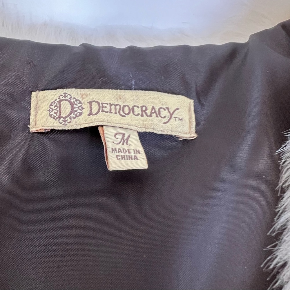 Democracy faux fur two tone warm winter vest sleeveless jacket coat - Picture 5 of 8